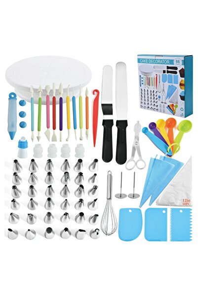 Flippy Set of 66 Cake Decorating Tools, Flippy, Plastic and Stainless Steel, Multicolor