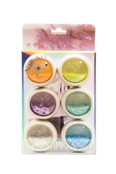 Anıl Gel Polish Tırnak Glitter ; Manikür Tırnak sus 6”li Set