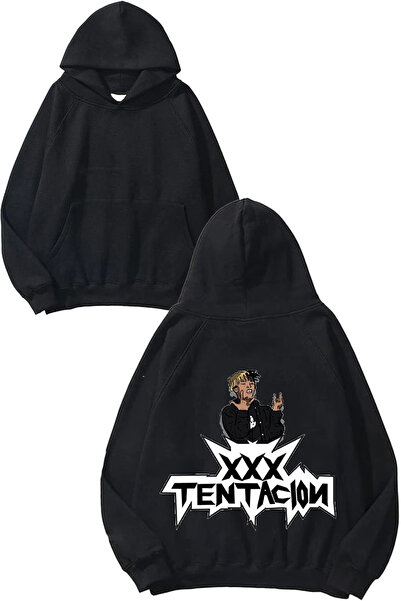 THEWERT Xxxtentacion 2 Design Leđa Štampano Crna Sa kapuljačom Dukserica
