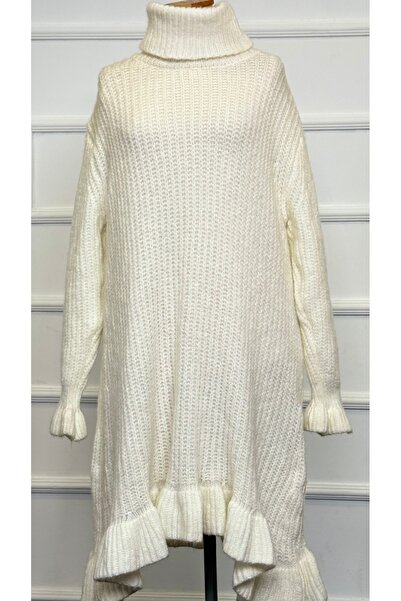 RACE FASHİON Rochie lungă din tricot cu mâneci și tiv cu volane RC8001