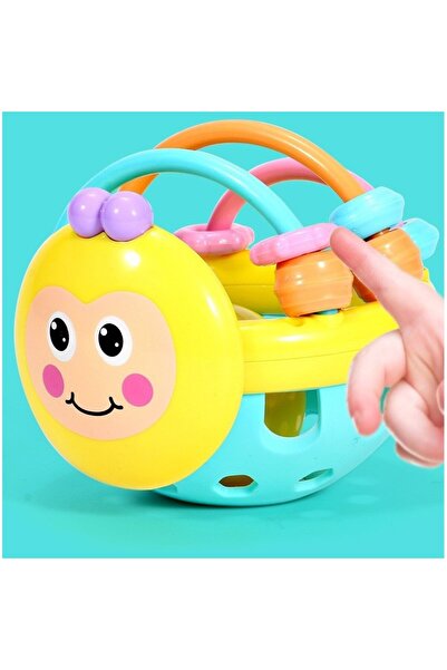 Flippy Interactive Baby Toy Ball, Flippy, for Teething, 0-12 Months, Yellow-Multicolor
