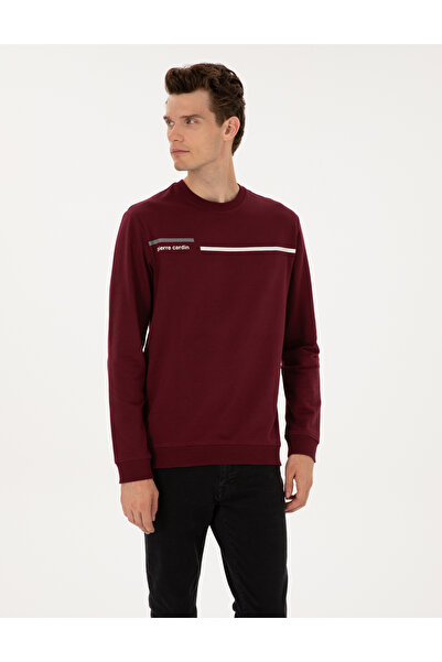 Pierre Cardin Bordo Regular Fit Bisiklet Yaka Sweatshirt 50317675-VR014
