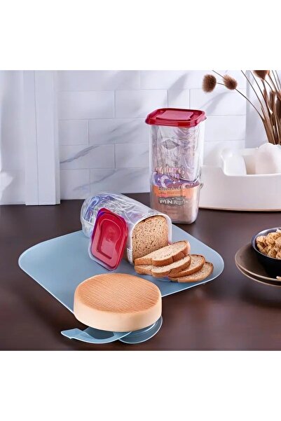 Flippy Bread Storage Box, Plastic, 34 x 13 cm, Red Lid