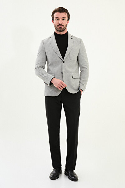 Mcr Straight Slim Fit Bag Pocket Mono Collar Wool Men's Jacket Gray - 41470.25K