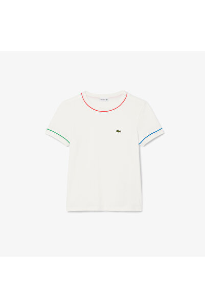 Lacoste Çocuk Bisiklet Yaka Krem T-Shirt