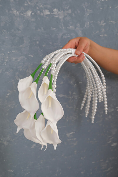 Uğur Gelin Buketi Gala İncili Özel Tasarım Gelin El Buketi