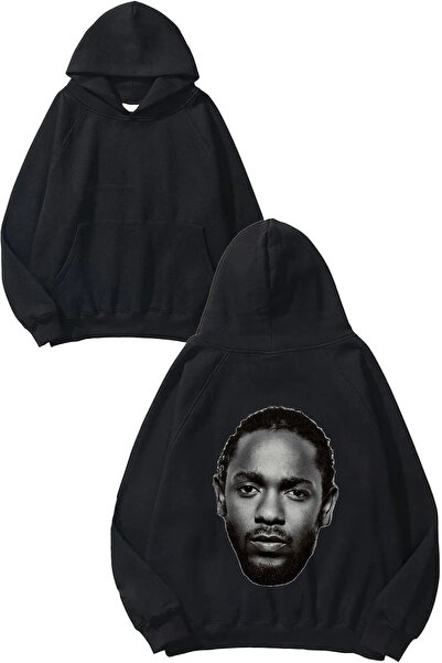 THEWERT Kendrick Lamar 3 Design Back Printed Black Hooded Sweatshirt