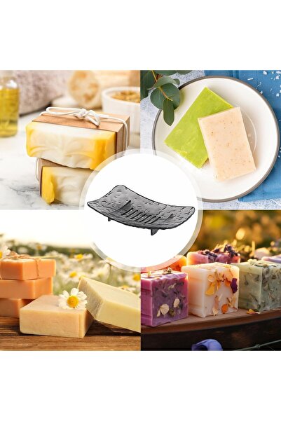 Flippy Plastic Soap Dish, 15 x 9 cm, with Water Drainage, Modern Design, Gray