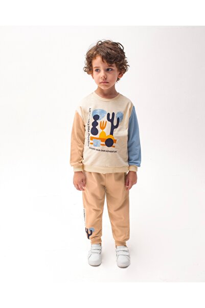 ADDA Cotton Adventure Printed Cycling Collar Tracksuit 2-Piece Boy's Set