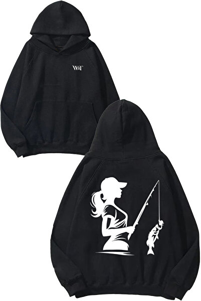 THEWERT Fishher 3 Дизайн С качулка, с печат на гърба, черна