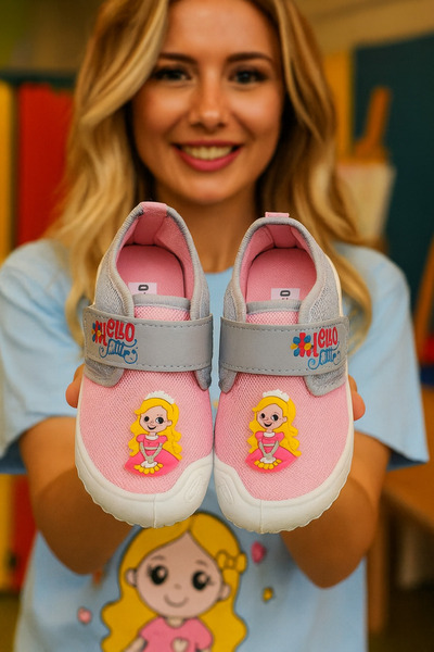 Behtah Kundura Baby Girl Anti-Slip Sole Velcro Slippers Cotton Lined Multi-Purpose School Nursery Booties Home Booties