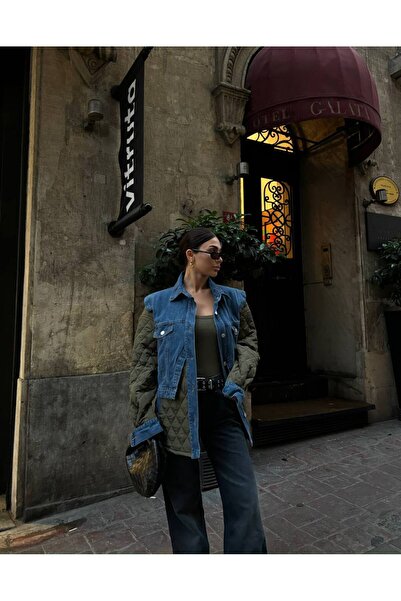 MAUN COLLECTION GACHA Τζιν συνδυασμός υφασμάτων Καπιτονέ Μπουφάν 7071