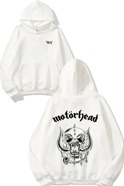 THEWERT Φούτερ με στάμπα Motörhead 2 Design με λευκή κουκούλα