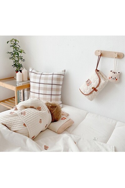 Flippy Patura Multifunctionala, Flippy, pentru Schimbat Scutec, din Bumbac, 50 x 70 cm, Model Veverita, Bej