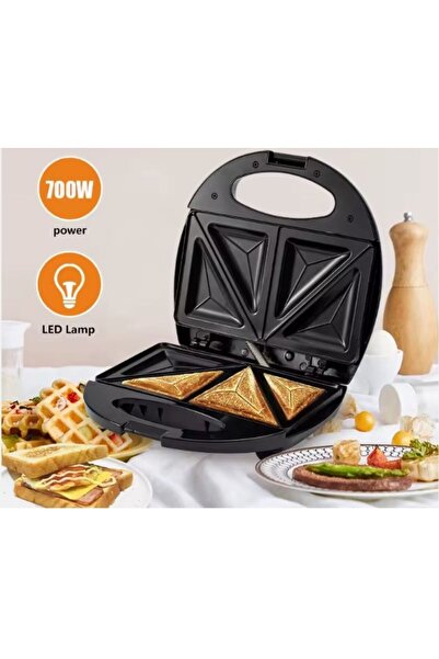 Bonjour صانعة الساندويتشات مع صينية وافل وشواية كهربائية غير لاصقة ومحمصة ومك...