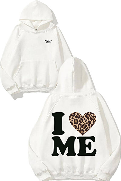 THEWERT Leopard 5 Design Back Printed White Hooded Sweatshirt