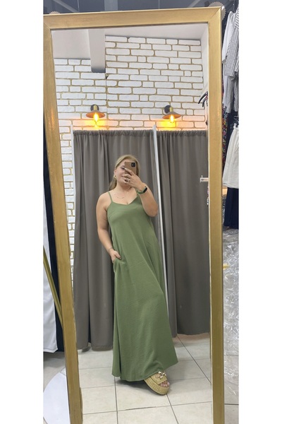 TUBA TOPTAŞ Ayrobin Linen Casual Dress with Pockets