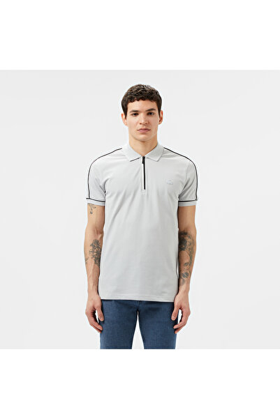 Lacoste Erkek Slim Fit Yarım Fermuarlı Gri Polo