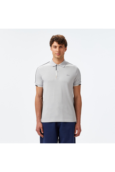Lacoste Erkek Regular Fit Renk Bloklu Gri Polo