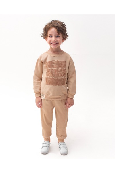 ADDA Cotton New York City Printed Cycling Collar Tracksuit 2-Piece Boy's Set