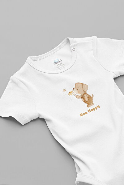 Overoz Bee Happy Written Baby Bodysuit 5914