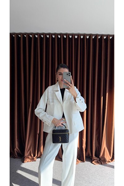 HAZELANNA Gabardénová bunda s kontrastním prošíváním