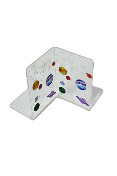 Germag Set de 2 suporturi de cărți acrilice cu design Cosmos, decorate cu planete, ideale pentru copii