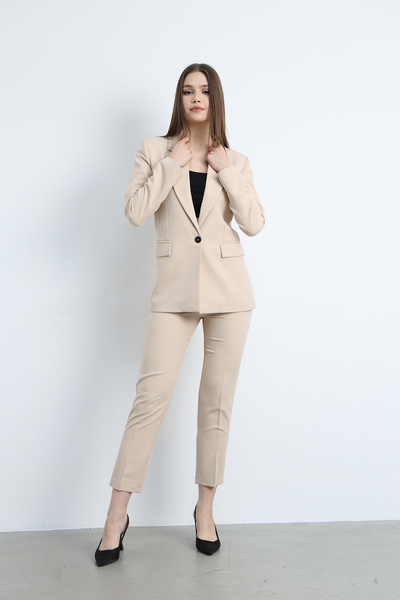 Swass Button Detailed Jacket Pants Set Beige