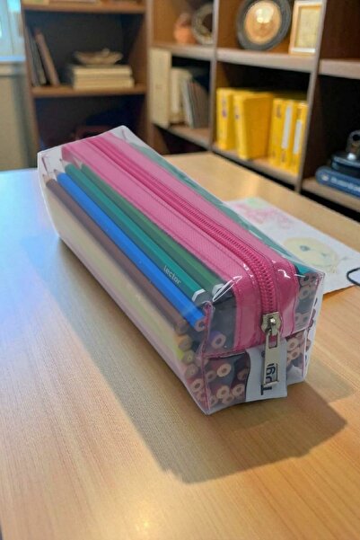 Togin Husă pentru creion din PVC, roz, transparent, cu un singur compartiment...