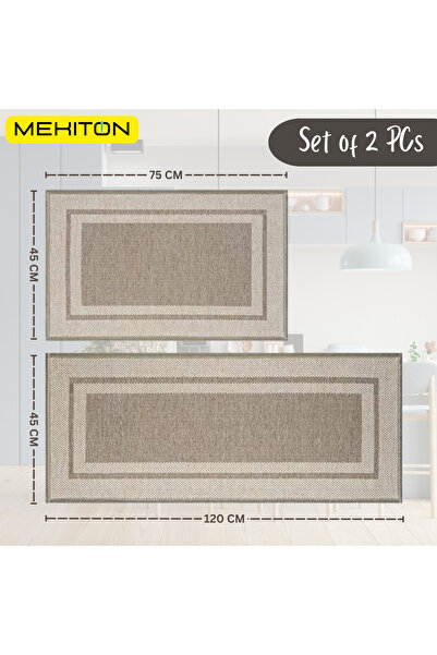 MEKITON Set of 2 PCs Premium Anti-Fatigue Kitchen Mats, Non-Skid Natural Rubber Kitchen Floor Mats,