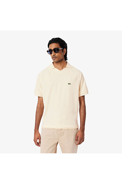 Lacoste Erkek Classic Fit Organik Pamuk Krem Polo