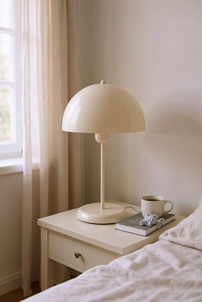 Home Krem Rengi Sade Şık Modern Masa Lambası&Abajur