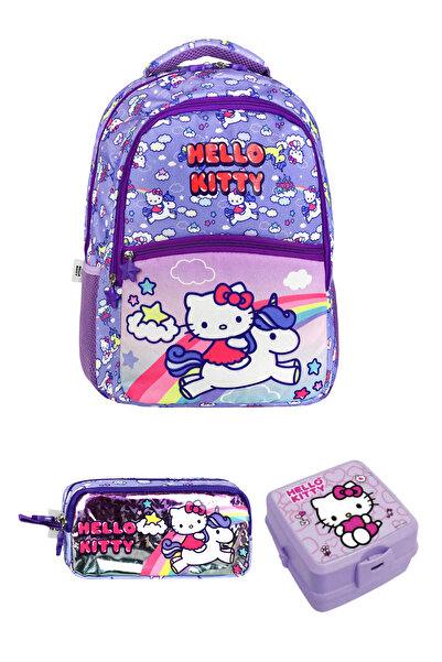 Bliss Set de 3 geanți de școală primară ergonomici cu licență Hello Kitty, din material durabil