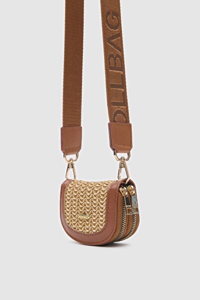 OLLBAG Jefece Taba Hasır Çanta Cüzdan