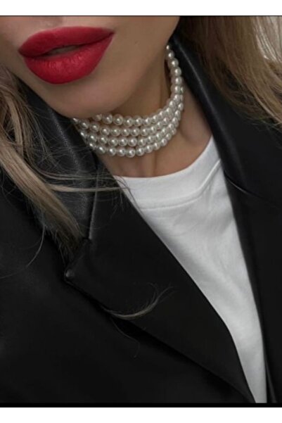 by Natalie قلادة من اللؤلؤ الأبيض مكونة من 4 قطع مع 4 قلادات منفصلة