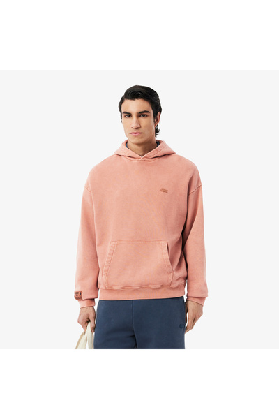 Lacoste Erkek Loose Fit Kapüşonlu Kahverengi Sweatshirt
