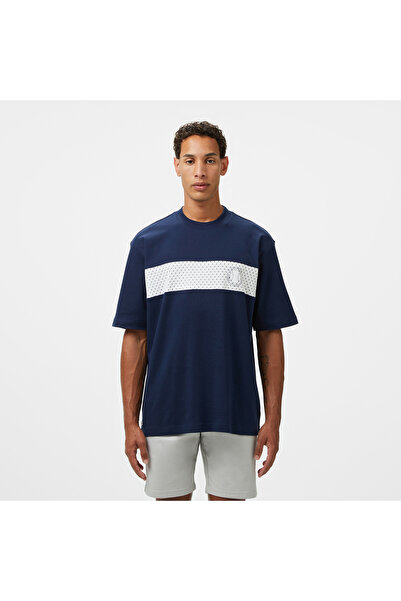 Lacoste Erkek Bisiklet Yaka Baskılı Lacivert T-Shirt