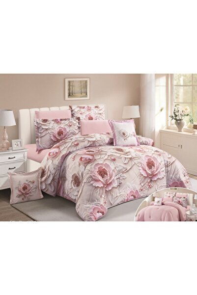 Red Rose طقم لحاف فخم بحشوة نفر 4قطع مشجر راحة لنومك وأناقة لغرفتك