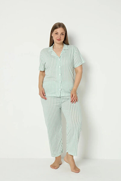 LXL KADIN GÖMLEKLİ PİJAMA İKİLİ TAKIM