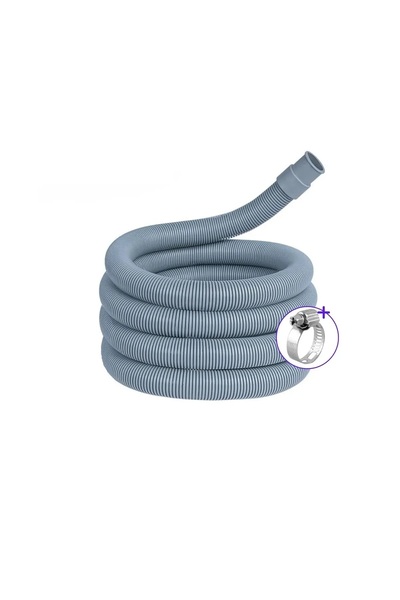 AKBELLİ GROUP Çamaşır Bulaşık Makinesi Pis Su Giriş Hortumu, Körüklü Tahliye Hortumu, 3 Mt (Dahildir)