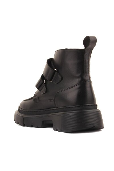 SailLakers - Black Leather Velcro Men's Boots 102-3655-H1308