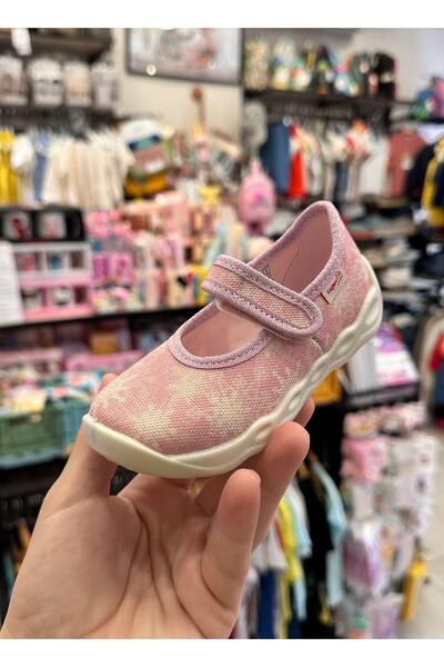 Superfit Kız Çocuk Ev Ayakkabısı - Kar Baskılı - Pembe