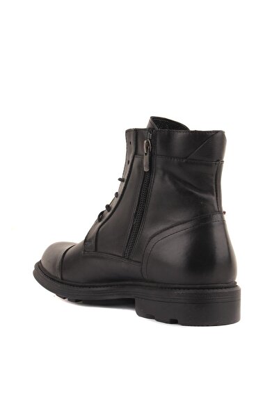 SailLakers - Black Leather Zippered Men's Boots 102-4011-21752