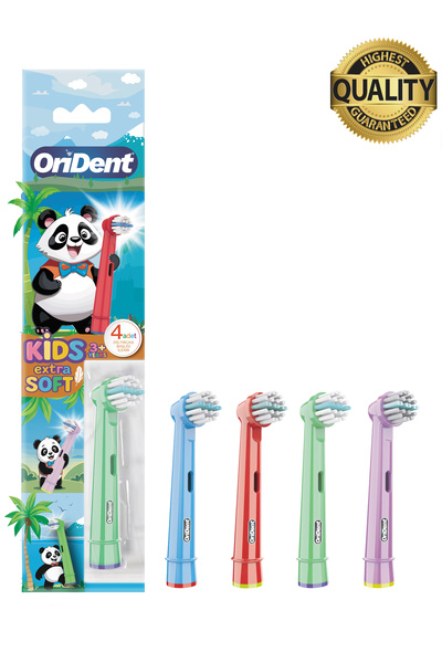 Orident Panda Kids - Çocuklara Özel Oral B Uyumlu 4 Adet Yedek Başlık – Nazik...