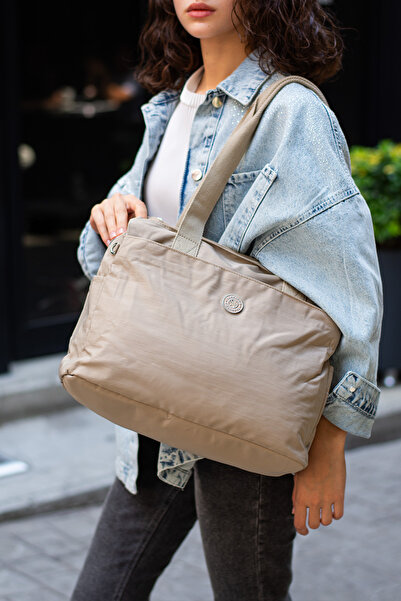 YOGII Lonal Model Women's 5-Compartment Large Size Water-Resistant Satin Fabric Shoulder Bag Vip