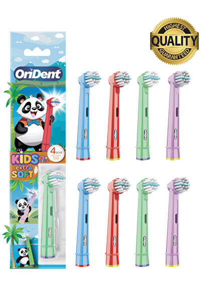 Orident Panda Kids - Çocuklara Özel Oral B Uyumlu 8 Adet Yedek Başlık – Nazik...