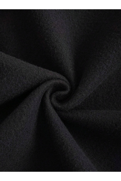 COHERENT Cardigan - Black Freedom Special Printed Winter Oversized Hooded Cardigan with Zipper and Pocket Detail