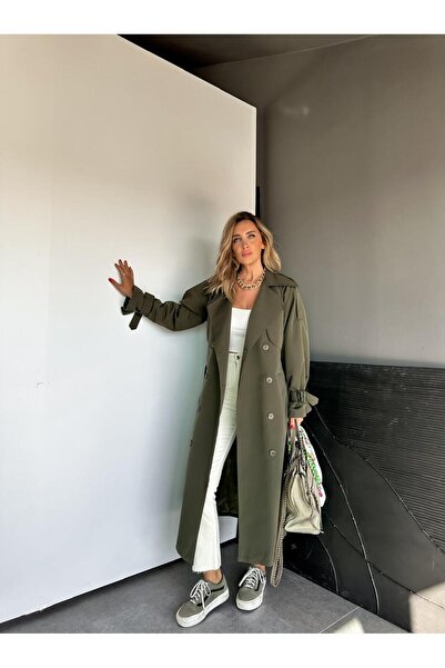 Zerrincan Giyim Haki Antrasit Kemerli Trençkot