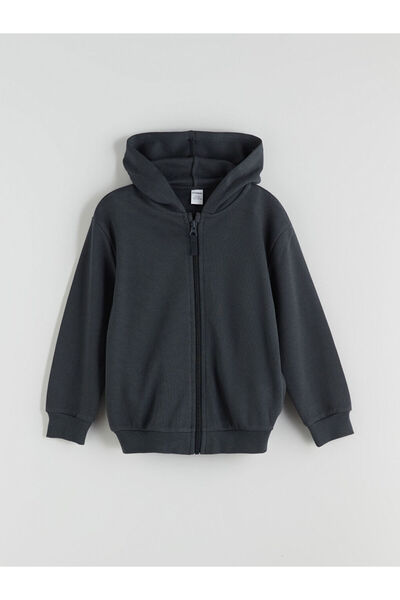 LC Waikiki Rmz Gi̇yi̇m Farkiyla Hooded Boy's Pique Cardigan
