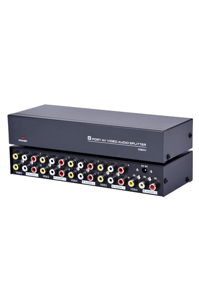 BK Teknoloji 8 Port 1 Giriş 8 Çıkış Kompozit Video Ses Ayırıcı Çoklayıcı Splitter